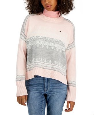 TOMMY HILFIGER Women's Fair Isle Drop-Shoulder Sweater 1/22止