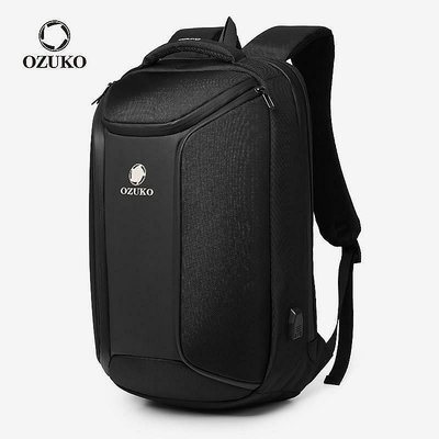 Ozuko 防盜筆記本電腦男士背包防水 USB 充電旅行包