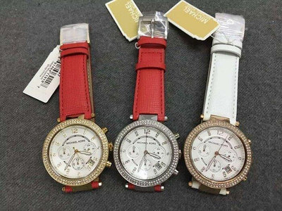 直購#Michael KorsMK2278 MK2297 MK2281精美水鑽女錶 三眼六針腕錶 三色手錶