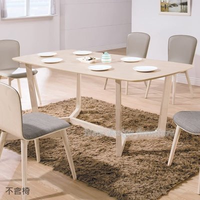【N D Furniture】台南在地家具-馬來西亞進口北歐風橡膠木腳座MDF貼實木皮水洗白色180c餐桌YH