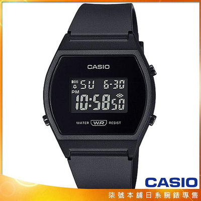【柒號本舖】CASIO 卡西歐酒桶型膠帶電子錶-黑 # LW-204-1B (台灣公司貨)