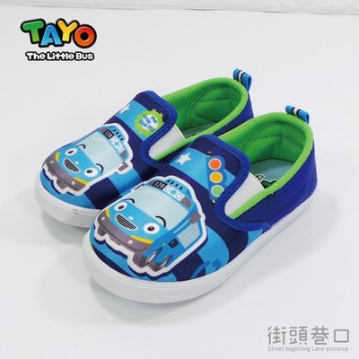 小巴士 TAYO 熱門卡通 台灣製造 帆布鞋 休閒鞋 童鞋 一腳登【街頭巷口 Street】KRT73614BE 藍色