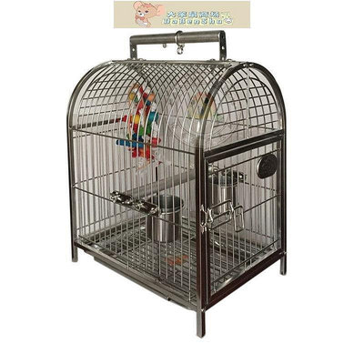鳥籠特價活動HOKAPET鳥籠外出籠便攜籠手提籠不銹鋼籠鸚鵡站架-大笨鼠商店