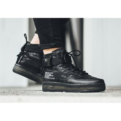 Nike SF Air Force 1 Mid QS 黑 迷彩 虎斑 軍事 AA7345-001 空軍 全黑