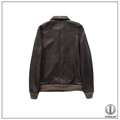 再再再..販 【牛皮】leather award jacket black brown L