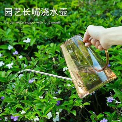 現貨 不銹鋼長嘴澆水壺大容量灑水壺家用園藝工具澆花盆栽神器噴水壺~優惠價