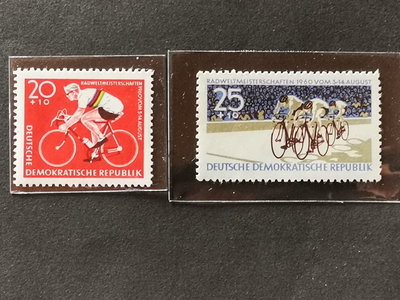 (C6016)德國1960年世界自行車錦標賽郵票 2全