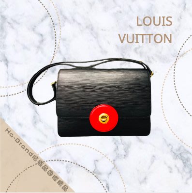 【哈極品】二手商品《LOUIS VUITTON LV經典Vintage黑色EPI鈕扣款肩背包》