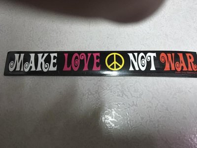 ##貼紙 進口全新 搖滾60 make love not war 嬉皮 peace 19.5 x 2.7 cm
