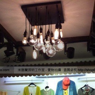INPHIC-鐵藝復古愛迪生燈泡吊燈16頭 餐廳咖啡館吊燈北歐loft燈具