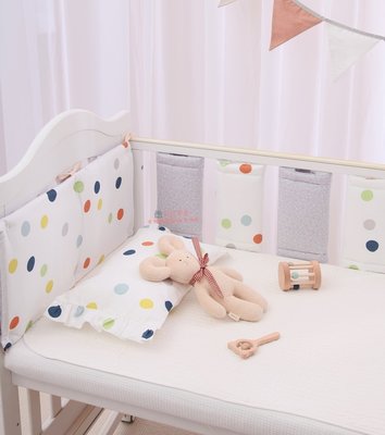 簡約風四季高透氣款 分片式嬰兒床圍 (每片長30cm 高度25cm 10片入) 防撞 安全舒適