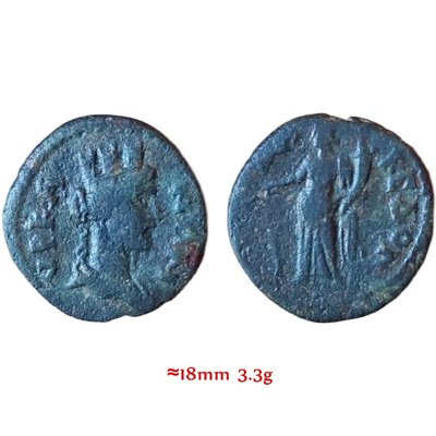 古玩錢幣收藏（可議價）古羅馬呂底亞銅幣-正面命運女神-G8D