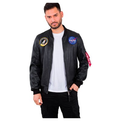 ADOGA㊣代購 Alpha Industries MA-1 LW NASA Leather Jacket 外套