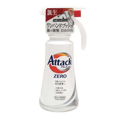 【Kao 花王】Attack強力ZERO洗衣精400g-按壓式(直立式洗衣機專用)