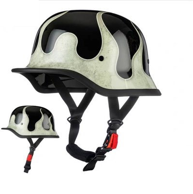 哈雷重機半盔半罩式復古安全帽德軍頭盔-3C認證