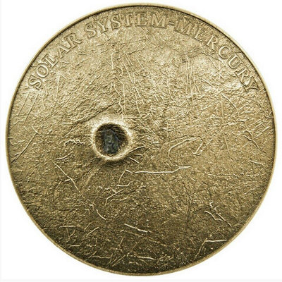 【海寧潮期貨】紐埃2023年太陽系系列2水星鑲隕石高浮雕曲面銀幣