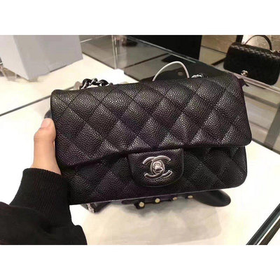 Chanel 包 A69900 Flap Mini Coco 包 荔枝紋 20 Cm 黑銀鍊