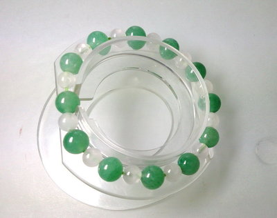 白水晶6mm+東菱玉8mm 天然水晶 圓珠型 手鍊(珠)/手環