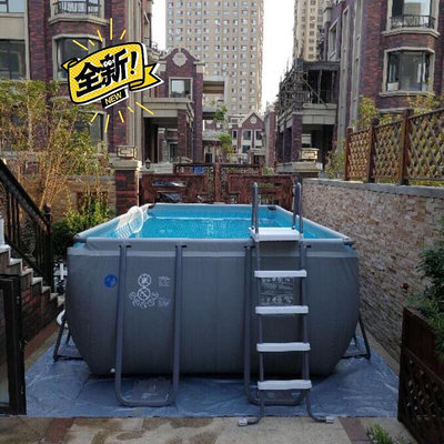 .戶外大型支架游泳池免充氣成人家用戲水池家庭超大號移動水池