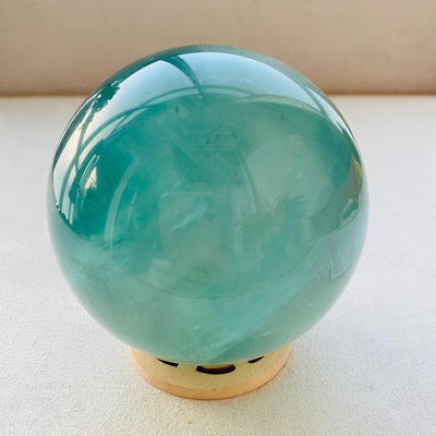 Lz259天然綠螢石水晶球擺件綠色水晶原石打磨屬木客廳辦公家【老王收藏】11612