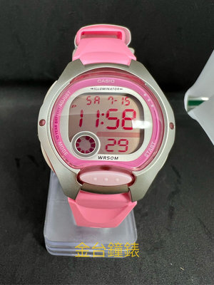 【金台鐘錶】CASIO 卡西歐 10年電力電池 (女錶 兒童錶) 大型的螢幕 粉紅 LW-200-4B