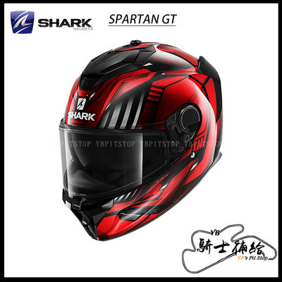 ⚠YB騎士補給⚠ SHARK SPARTAN GT Replikan 黑鉻紅 KUR 全罩 鯊魚 內墨片 眼鏡溝 安全帽