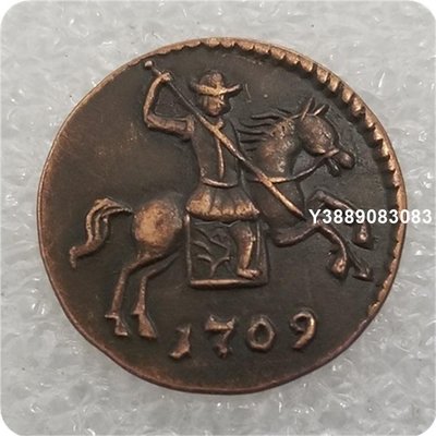 仿古工藝品俄羅斯 1709 Russia KOPEK COIN 銀元