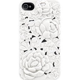 口琴天堂 sbiphonecoverwt 《iPhone4 / 4S 立體雕花保護殼/保護套/手機殼 白色》