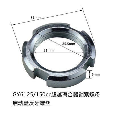 GY6 125/150啟動盤鎖緊螺帽 超越離合器反牙螺絲 125曲軸螺絲