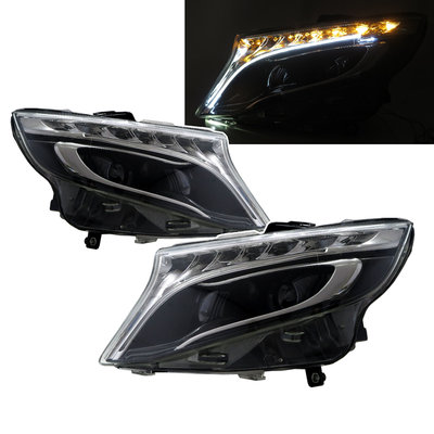 卡嗶車燈 適用於 Benz 賓士 V-Class W447 VALENTE 14-ON LED 魚眼 V2 大燈