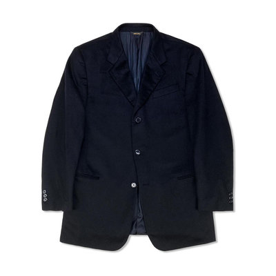 [極新品] DKNY Donna Karan 唐納凱倫 100%喀什米爾羊毛 黑色單排釦中版大衣 約XL號