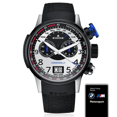 EDOX 全球限量 Chronorally BMW M MOTOSPORT 官方計時賽車石英錶 E38001.TINNB