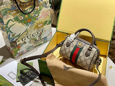 【二手包包】皮 無盒Gucci  波士頓 枕頭包 最新系列 這個款復古韻味特別濃，內里上身效果也超贊，主要以 NO163653