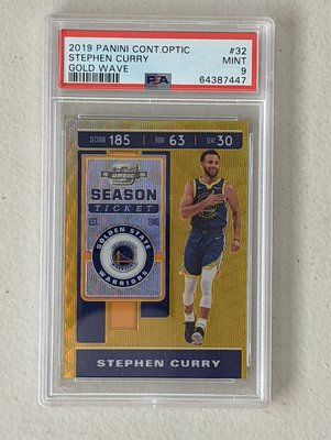 2019-20 Contenders Optic Gold Wave #32 Stephen Curry PSA9