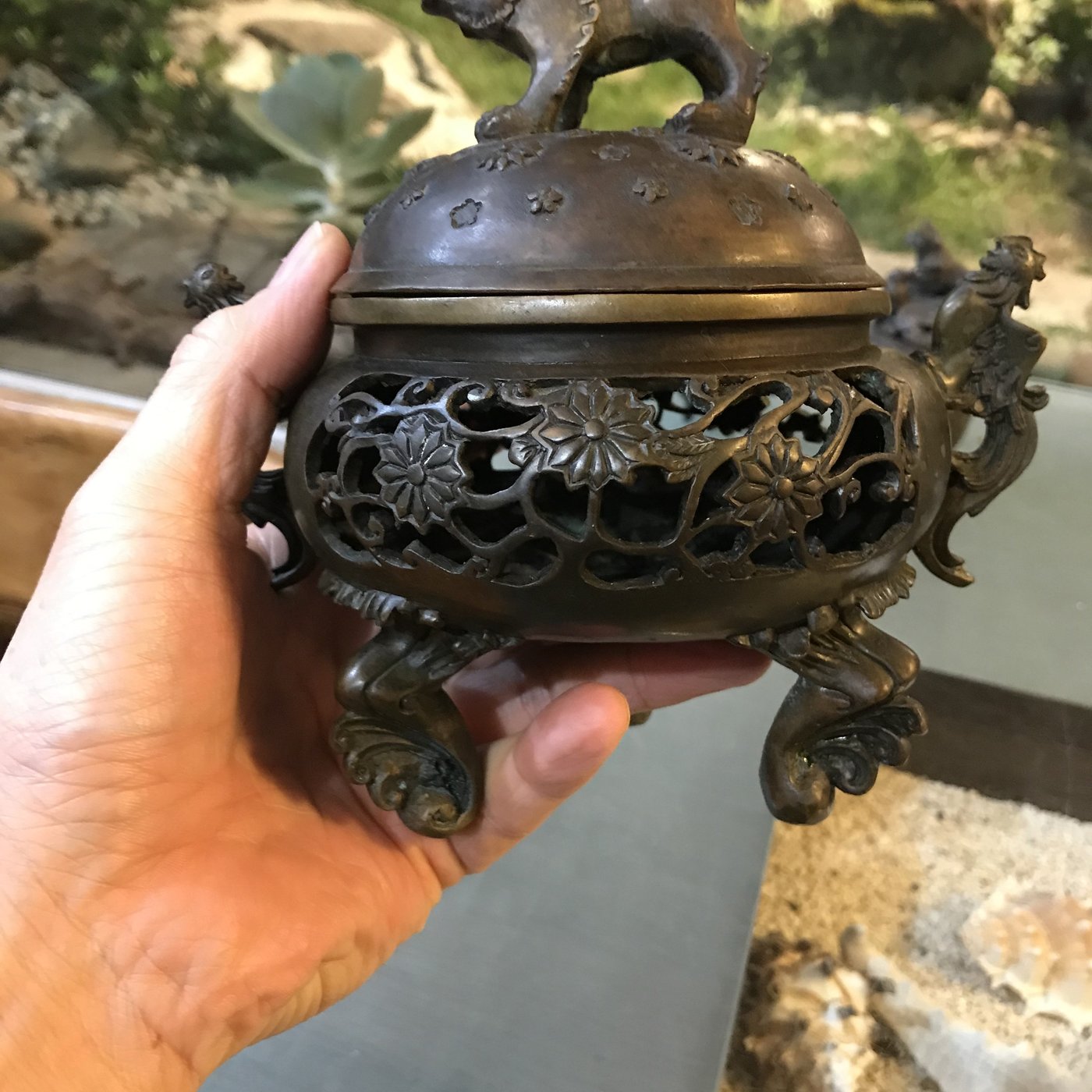 香炉 銅製 鳳凰 鹿 - 工芸品