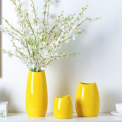 現代簡約落地客廳創意插花擺件家居裝飾品陶瓷干花花瓶~特價