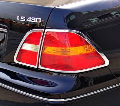 ~圓夢工廠~ Lexus LS400 LS430 2001~2003 鍍鉻銀改裝車燈框飾貼 後燈框 尾燈框