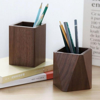 實木筆筒學生辦公室桌面收納盒創意多功能大容量書桌用品