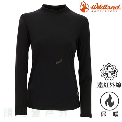 荒野WILDLAND 女款遠紅外線彈性保暖衣 W2651 黑色 衛生衣 內衣 發熱衣 OUTDOOR NICE