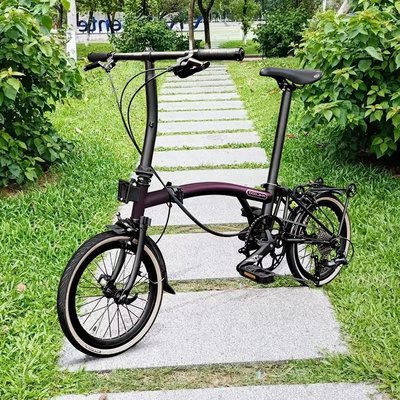 Cranston16寸三折疊自行車 litepro 超輕便攜復古小布9變速腳踏-雙喜生活館