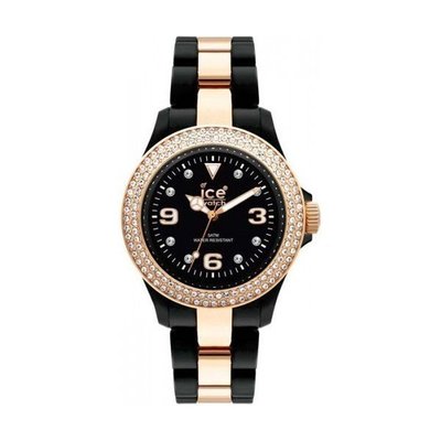 [永達利鐘錶 ] ICE watch 玫瑰半金鑽 黑色鍊帶 錶  ST.BK.U.P.09 原廠公司保固24個月