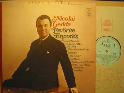A250*Angel藍底銀圈*德錄版黑膠唱片*男高音Nicolai Gedda –Favorite Encores*NM