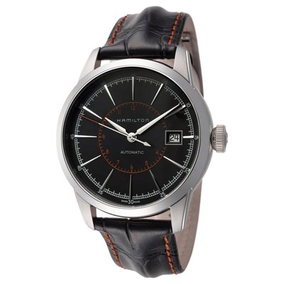 HAMILTON H40555731 漢米爾頓 手錶 機械錶 40mm 藍寶石 黑色面盤 黑色皮錶帶 男錶女錶