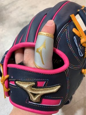 貳拾肆棒球--日本帶回Mizuno pro 棒球手套護指套 目錄外限定版 灰金