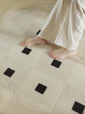 青山美宿|萬神殿地毯意式極簡圓形臥室床邊新西蘭羊毛客廳高級感熱心小賣家