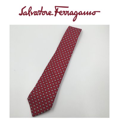 【皮老闆二店】領414 二手正品  SALVATORE FERRAGAMO 手打領帶
