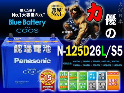 【鋐瑞電池】國際牌銀合金A 日本製造 汽車電池 125D26L Panasonic CAMRY 充電制御 PREVIA