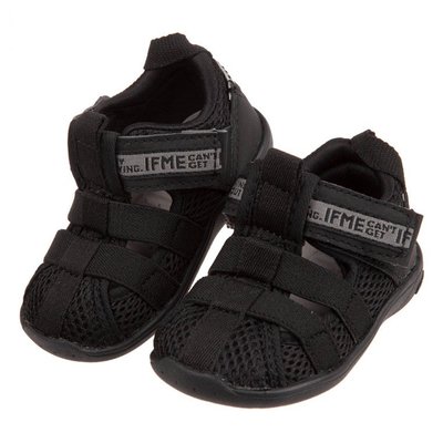 童鞋(12~15公分)日本IFME黑色和風寶寶機能水涼鞋P1H811D