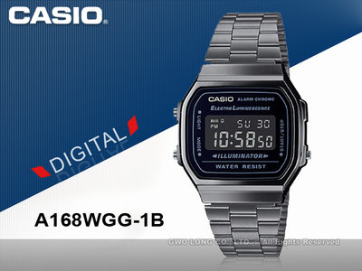 CASIO 卡西歐 手錶專賣店 A168WGG-1B 復古電子錶 不鏽鋼錶帶 生活防水 A168WGG