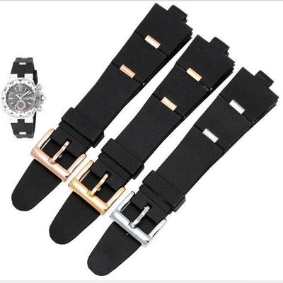 現貨熱銷-適用寶格麗橡膠手錶帶 22MM 24MM Bvlgari凸口防水硅膠男 女錶鏈